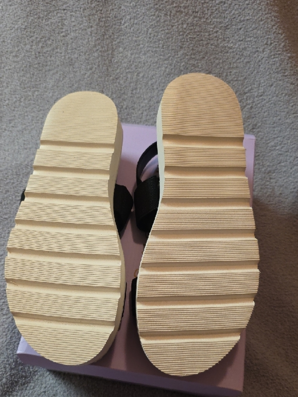 Madden Girl💗 NWB**Black Elastic Strap Platform Sandals Size 10 - Picture 7 of 7